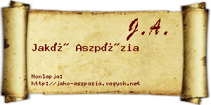 Jakó Aszpázia névjegykártya